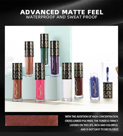 Dark Matte Liquid Lipstick for Women, Blue Long Lasting Waterproof Lip Gloss, Intense & Bold Color, High Pigmented Velvet Lip Stain for Masquerade, Party Goth Makeup, Cosplay (#12 Blue)