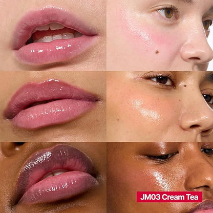 Glowy Jelly Pot | Dewy Jelly Lip & Blush Color, Tinted Glow Balm, Dewy Buildable Finish – Cream Tea (Muted Mauve) | 0.14 oz