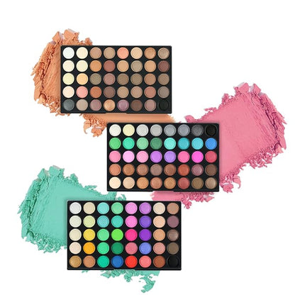 Pure Vie All-in-One Holiday Gift Surprise Makeup Set Essential Starter Bundle Include Eyeshadow Palette Lipstick Concealer Blush Mascara Eyeliner Face Powder Lipgloss Brush - Full Makeup Kit for Women