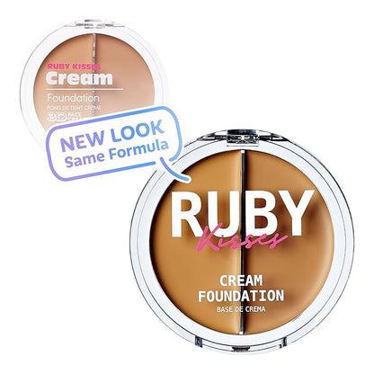 Ruby Kisses 3D Face Creator Cream Foundation & Concealer, 12 Hours Long Lasting, Medium to Full Coverage, Non-Greasy, Ideal for Makeup & Contour Palette (Level 6)