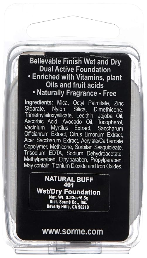 Sorme' Treatment Cosmetics Believable Finish Dual Active Foundation Refill, Natural Buff