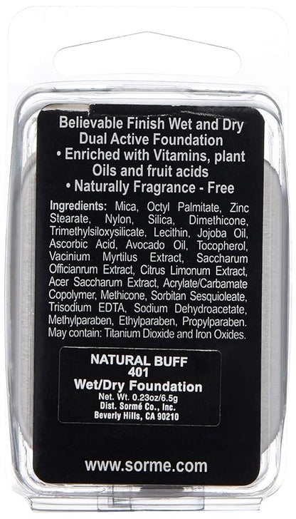 Sorme' Treatment Cosmetics Believable Finish Dual Active Foundation Refill, Natural Buff