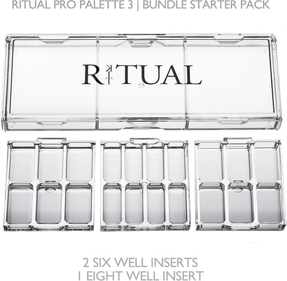 Empty Makeup Palette | 20 Wells | Modular Interchangeable Depotting System | Ritual Pro Palette 3 | Sample Bundle, Lipstick, Creams, Alcohol based makeup and paint, watercolor, Gouache, Acrylic paint