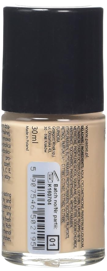 Paese Cosmetics Long Cover Fluid Foundation, Shade Number 01 30 ml