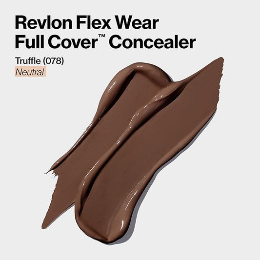 Revlon ColorStay Flex Wear, Full Cover Non-Creasing Concealer, Infused with Hyaluronic Acid & Vitamin E, Flexible Longwear, 078 Truffle, 0.34 fl oz.