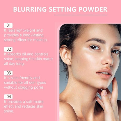 Beige Setting Powder, Powder, Setting Powder Makeup, Blurring Setting Powder by, Blurring Powder, Long Lasting Coverage, Mattifies Reduces Shine, Beige Blurring Powder For All Skin Tones