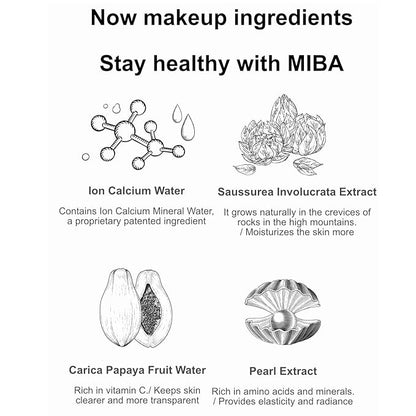 MIBA Ion Calcium Mineral BB Cream 50ml / 1.69 fl.oz Patent raw material mineral ion calcium. Thin but overwhelming coverage. Long lasting power. Excluding chemicals as much as possible