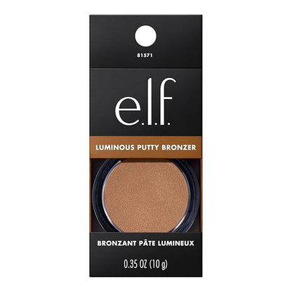 e.l.f. Luminous Putty Bronzer, Lightweight Putty-to-Powder Bronzer For A Radiant, Glowing Finish, Highly Pigmented, Vegan & Cruelty-Free, Sun Chaser