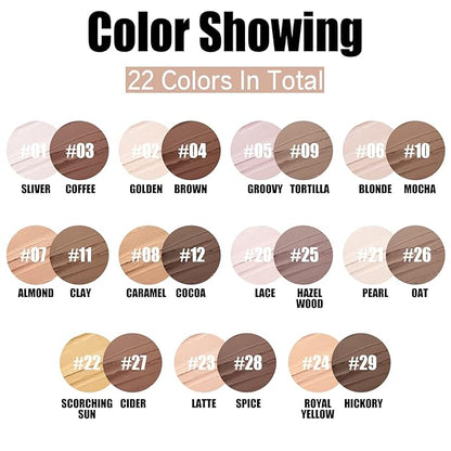 FOCALLURE 2 Pcs Contour Foundation Stick, Highlighter & Bronzer Pen, Face Brightens & Shades Pencil, Highlighting Shade Longwear Makeup, Highlight Bronzer Shaping Trimming Stick,Universal