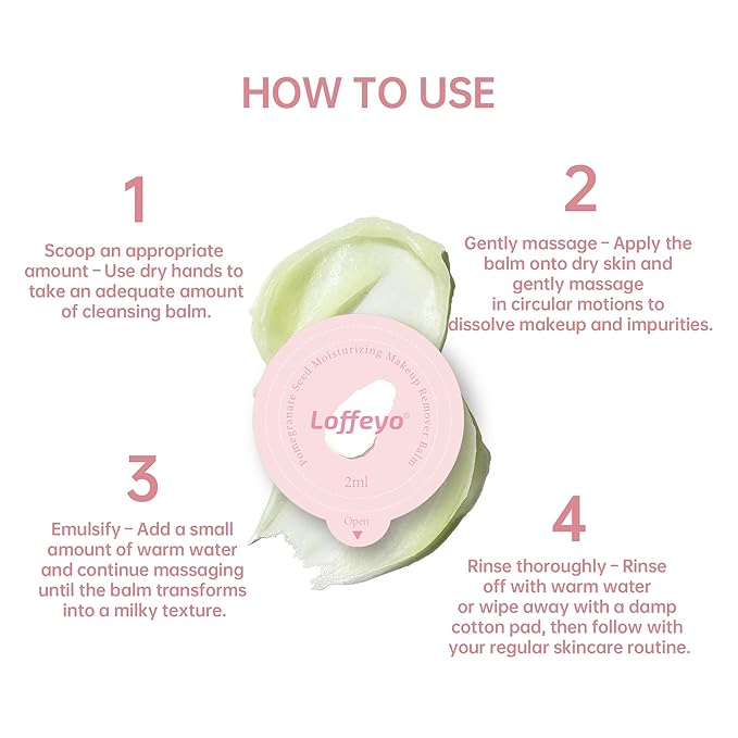 Mini Size Cleansing Balm – 30 Individually Wrapped Pods, Gentle & Hydrating with Pomegranate Extract, Leak-Proof & Travel-Friendly, For All Skin Types, Perfect for Gym, Office, and On-the-Go