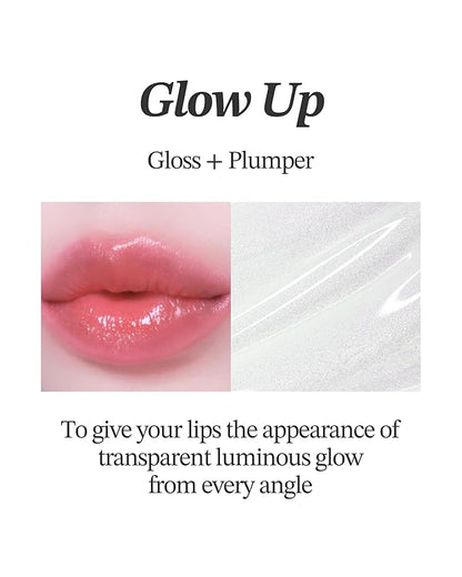 Glint Lip Glosser (Lip Glosser, 0.09oz) - Hydartions, Moisturizing Plumping Lip Gloss with Radiant Shine, Long Lasting, Korean Skin Care. Provence Rose & Calendula Extract.