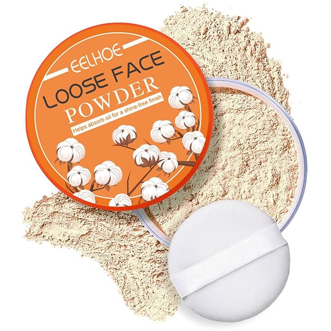 Loose Setting Powder,Translucent Powder Setting Powder Long Lasting Oil Control Loose Face Powder,Lightweight Face Finishing Powder,Even Skin Tone,Waterproof Setting Powder Foundation Makes Skin Downy