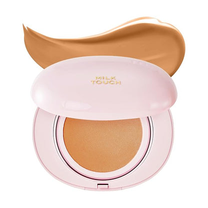 milktouch Cushion Foundation, 24H Flawless Skin, Radiant Shine, No Oxidation, Long-Lasting, Non-Creasing, 60% Hydrating Skincare Infused Korean Foundation, Valentines Gifts (27N Chai)