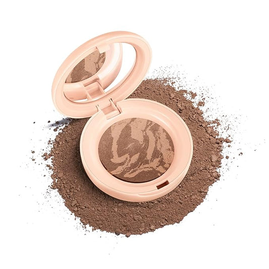 Baked Color Correcting Foundation – Lightweight Airy Finish Powder Makeup with Mirror, Subtle Glow, Oil Control, Long Lasting – Fine Texture for Smooth Light to Medium Coverage (#2 Tan)