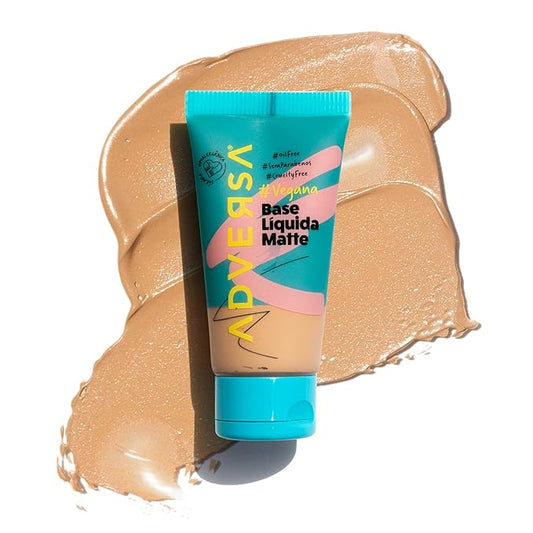 ADVERSA - Vegan Matte Liquid Foundation - Face Makeup, Full Coverage Foundation Makeup, Beauty & Personal Care - Cruelty Free, Gluten Free - 0.88 Fl oz/25g, Color 350