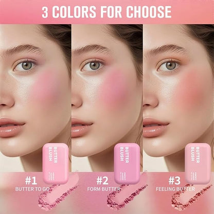 6 Color Powder Blush, Embossed Butter Blush, Matte Powder Makeup Blush for Cheeks