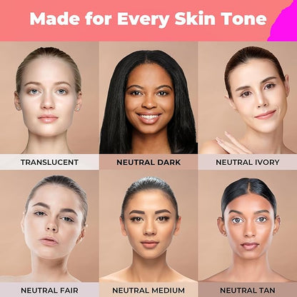 Haute Minute Translucent Smooth Setting Vegan Pressed Powder Makeup and Blurring Face Powder Foundation Full Coverage — Perfect for Travel Size Make Up, Talc-Free, For Oily & Dry Skin with Mirror