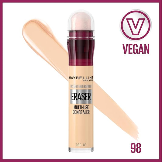 Maybelline Instant Age Rewind Instant Eraser Multi-Use Concealer, Crease-Resistant Coverage, Up to 12HR Moisturizing Wear, 98, 1 Count