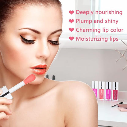 Plumping Lip Gloss, Hydrating Lip Gloss Tinted Lip Balm, Big Brush Head Glitter Shine, Long Lasting Nourishing Non-sticky Fresh Texture, Black