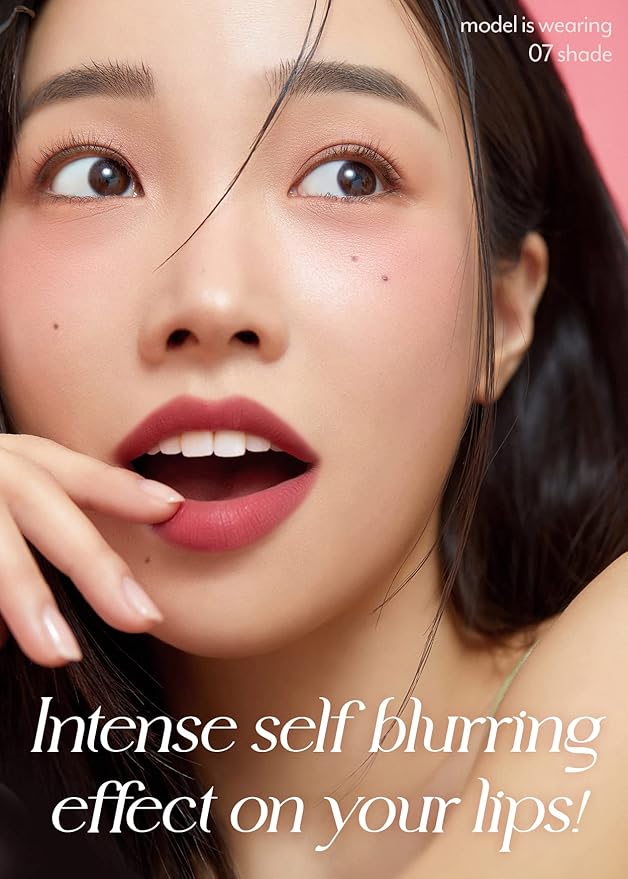 I'M MEME Lip Tint + Lip Brush Set/Best Lip Stain, Vivid Color, Long Lasting, Moisturizing & Hydrating, Light-weight, Matte Finish