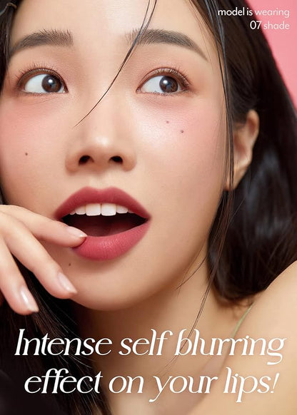 I'M MEME Lip Tint + Lip Brush Set/Best Lip Stain, Vivid Color, Long Lasting, Moisturizing & Hydrating, Light-weight, Matte Finish