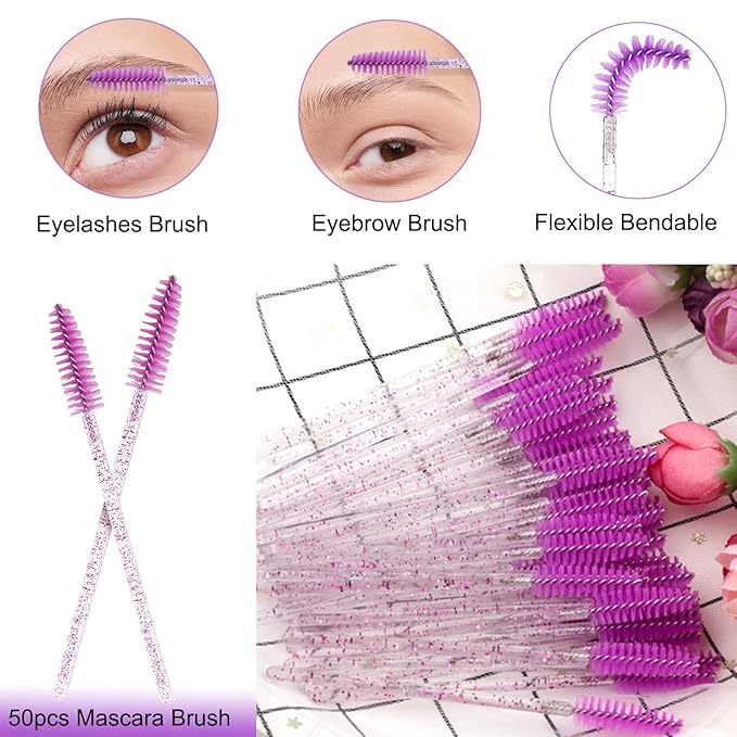 Eyelash Cleanser for Extensions, Lash Shampoo Kit with Lash Fan, 60ml Lash Shampoo,Cleaning Brush and Wash Bottle for Lash Bath(purple)