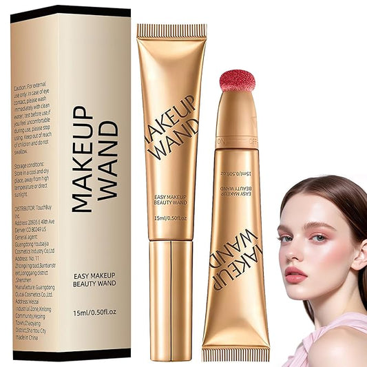 Summaryas Contour Wand & Blush Wand Duo, 2025 New 2 In 1 Women Contour Beauty Wand, Liquid Blush Wand With Applicator, for Skin Highlighting, Correcting (Blush Wands, 1pc)