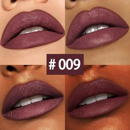 2 In 1 Matte Lip Gloss and Lip Liner,Waterproof Lipstick,Highly Pigmented Lip Sticks,Quick Drying,Dual-Ended Lip Sticks