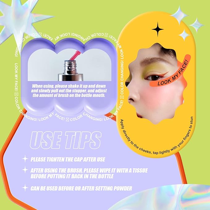 VIOLA HOUSE Liquid Blush - Color Changing, Glossy Shiny Finish, Water-Based