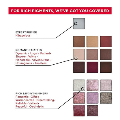 Mirabella True to You Metallic Eye Makeup Palette - 18 Colors of Talc Free Eyeshadow Primer Included & Highly Pigmented Eyeshadow Palette Kit w/Matte & Shimmer Shades - Buff