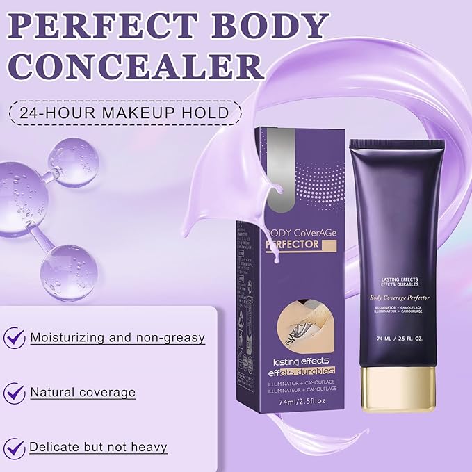 2pcs All Over Complexion Perfector,Waterproof Body Makeup,Body Coverage Perfector,Waterproof Leg,Body Makeup，Tattoo Cover Up Makeup,Long Last Body Foundation