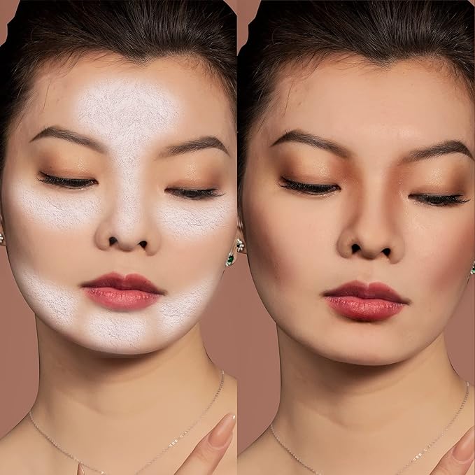 HEXZE Loose Face Powder Mineral,powder Foundation Invisible Blurring Lightweight Long Lasting Setting Powder 0.24 Oz, 04 White