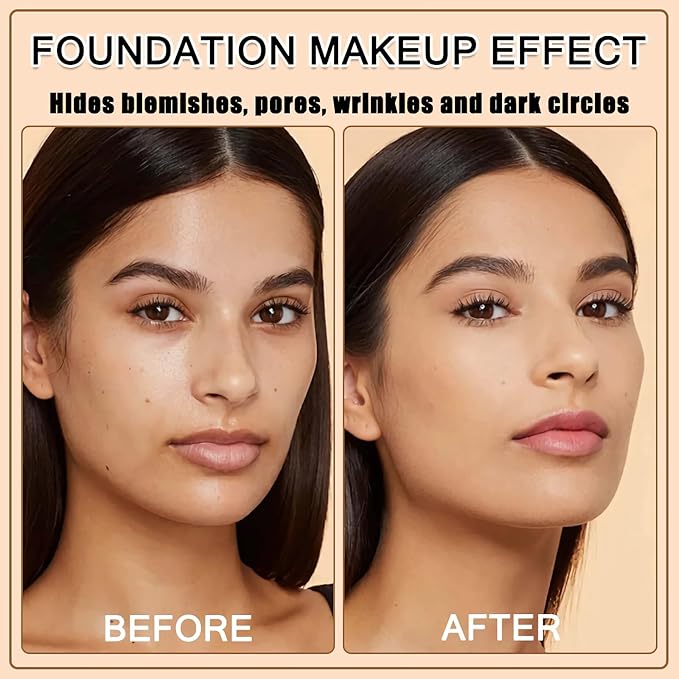 Sunscreen Airbrush Foundation Makeup Spray with Brush, SPF 35, Full Coverage Airbrush Foundation for Smooth Radiant Finish, Silky Concealer Mist Spray Makeup, Long-lasting & Waterproof (Beige)