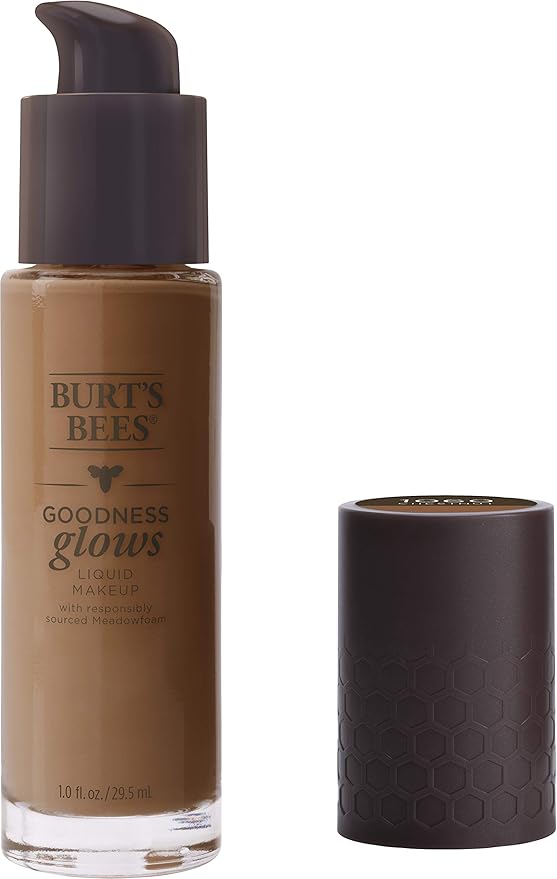 Burts Bees Goodness Glows Liquid Makeup, Chestnut - 1.0 Ounce (Pack of 2)