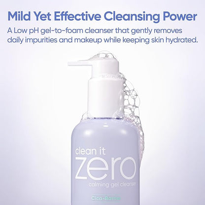 BANILA CO Clean It Zero Calming Double Cleanse Set | Calming Cleansing Balm 100ml + Calming Gel Cleanser 200ml | CICA & Amino Acid | Vegan Skincare for Sensitive Skin