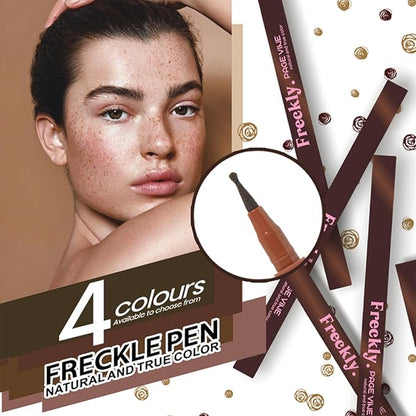 Freckle Pen,Faux Freckle Stamp Waterproof,Fake Face Freckles Stain Makeup Long Lasting Quick Dry,Natural Lifelike Soft Dot Freck Pen 2PCS-03 Dark