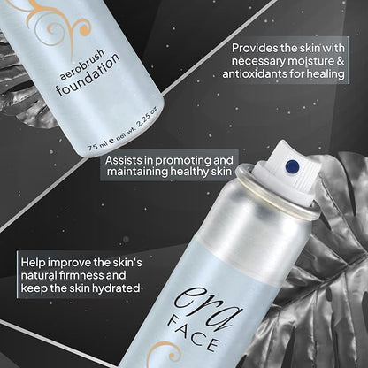 ERA Face spray makeup (R6 Ginger, 2.25 oz) - airbrush foundation, everyday, buildable, professional spray on cosmetics by Era Beauty