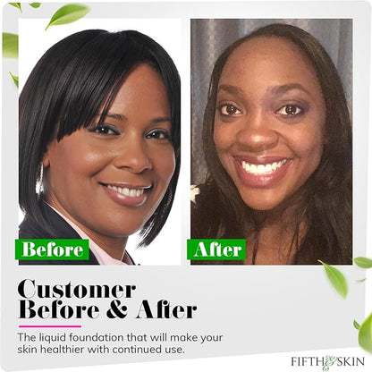 Fifth & Skin: Better’n Ur Skin Liquid Foundation (ESPRESSO - Natural, Organic, Vegan, Cruelty-Free - Gluten-Free Beauty with Buildable Coverage and Palm-Free Luxury - 1 oz