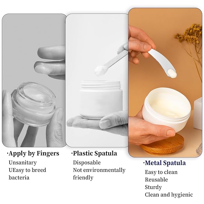 Molain 2Pcs Mini Metal Cosmetic Spatulas, Skincare SpatulaMixing and Sampling Makeup Beauty Tools for Skin Care Creams, Eye Cream, Essences Beauty Accessories(2PCS)