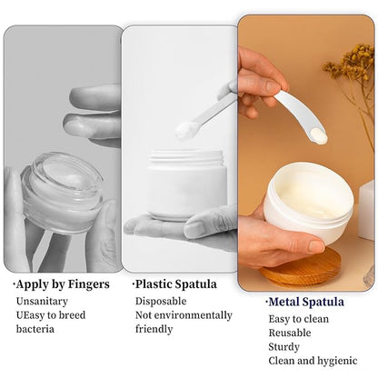 Molain 2Pcs Mini Metal Cosmetic Spatulas, Skincare SpatulaMixing and Sampling Makeup Beauty Tools for Skin Care Creams, Eye Cream, Essences Beauty Accessories(2PCS)
