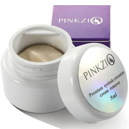 Eyelash Extension Glue Remover, PINKZIO Lash Extension Cream Remover For Eyelash Extension Glue, Fast Lash Adhesive Dissolution, Easy To Control, No Damage To Natural Lahes-5 ml, white