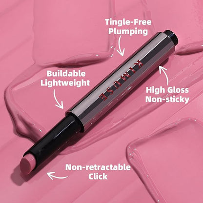 KIMUSE Lip Plumper, Hydrating Korean Lip Gloss, Click Tinted Lip Balm Solid Lipstick for Plumps & Moisturizes, Long-wearing All-in-one Lip Plumping, Gloss, Balm