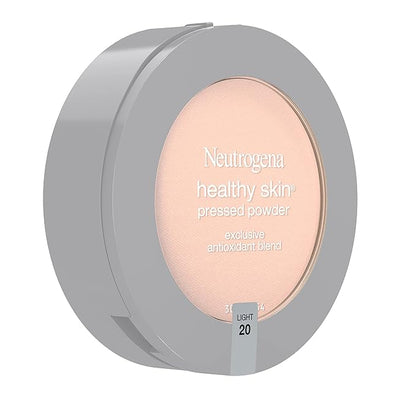 Neutrogena Healthy Skin Pressed Makeup Powder Compact with Antioxidants & Pro Vitamin B5, Evens Tone, Minimizes Shine & Conditions, Light 20, 0.34 oz
