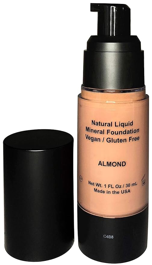 Mom's Secret 100% Natural Liquid Foundation, Organic, Vegan, Aloe Based, Natural Sun Protection, Gluten Free, Cruelty Free, Made in the USA, 1FL Oz. (Almond)