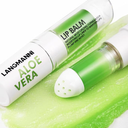 Jolilab 1Pcs Aloe Vera Lip Balm Lip Gloss, Long Lasting Hydrating Lip Care Nutritious Lip Oil Plumper Lip Balm Moisturizer Lip Makeup Set for Gilrs and Women(1Pcs)
