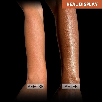 Shimmer Body Oil 100ml Face Glitter Summer Body Moisturizing Light Shimmering Glow Non-Sticky Party Body Luminizer and Illuminator Smooth (3.38 Fl Oz Pack of 1, Bronze Gold)