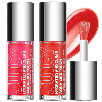 Jolilab Hydrating 2 Pcs Lip Oil - Oversize Doe Foot Applicator for One - Swipe Shine & Comfort, Hybrid Formula for All - Day Nourishment, Non - Sticky.