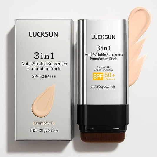 3 In 1-Foundation Stick, Flawless Eraser Foundation Stick With Brush, SPF 50++++ Multi-Use Makeup Lightweight, Moisturizing Double (Light)