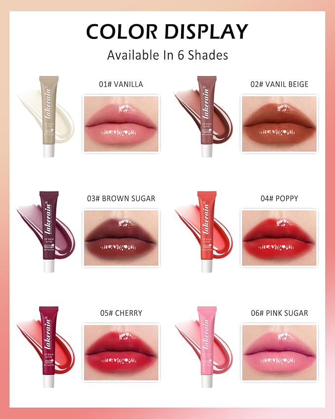 Lip Butter Balm Brown Sugar, Hydrating Tinted Butter Lip Gloss,Clear Lip Mask Lip Care Moisturizer,Smooth Lip Treatment,Non-Sticky Jelly Glow Reviver Lip Oil,Women's Day Makeup Gift for Women-03