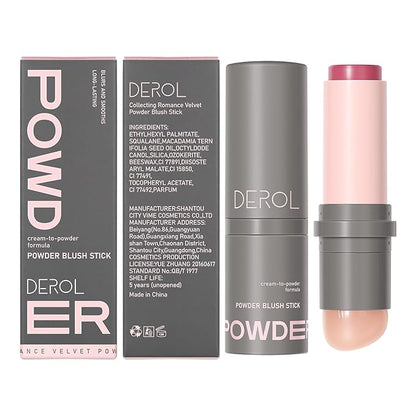 Cream to Powder Blush Stick, Built-In Jelly-like Silicone Makeup Applicator, Buildable & Blendable, Multi-use Blush Makeup Stick for Cheeks, Lips and Eyes, 04 HEY SUGAR
